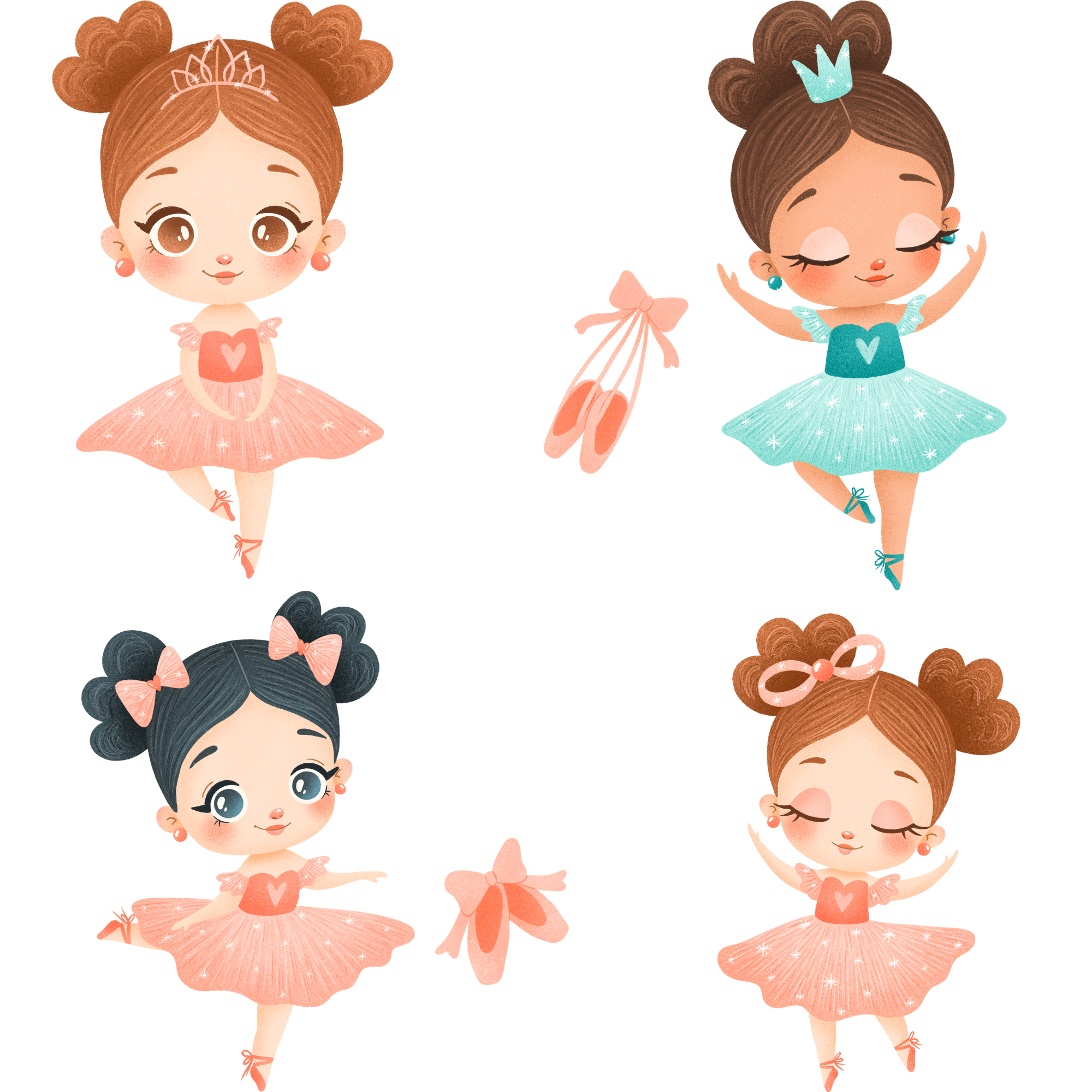 Textilná nálepka na stenu pre deti Baletky